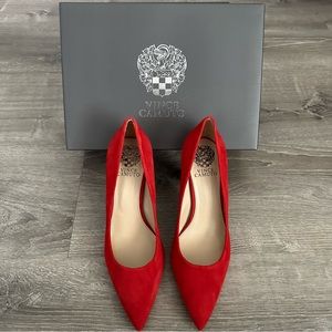 Vince Camuto Thanley Cherry Berry True Suede Pumps Size 8.5